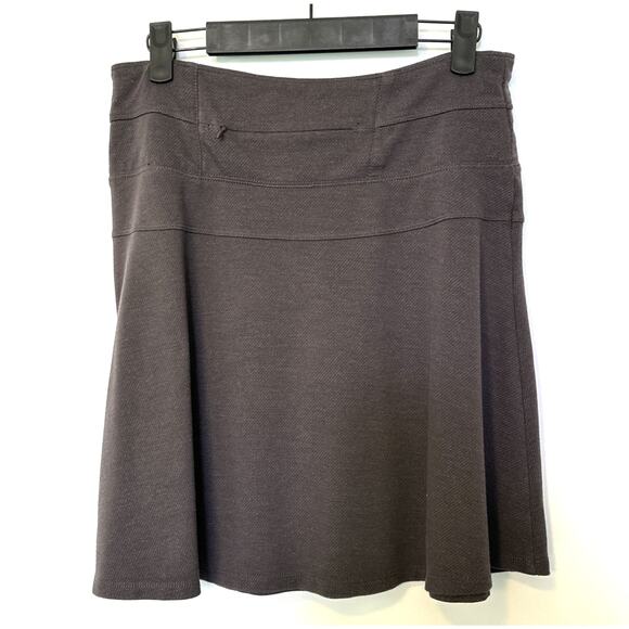 Athleta Skirt Women's 6 Brown‎ Ponte Twill A-Line Side-Zip Active - Picture 3 of 8
